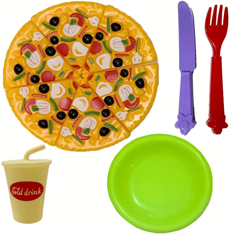 Pretend Play Food Set Burger Hot Dog & Pizza Educational Toys for Kids