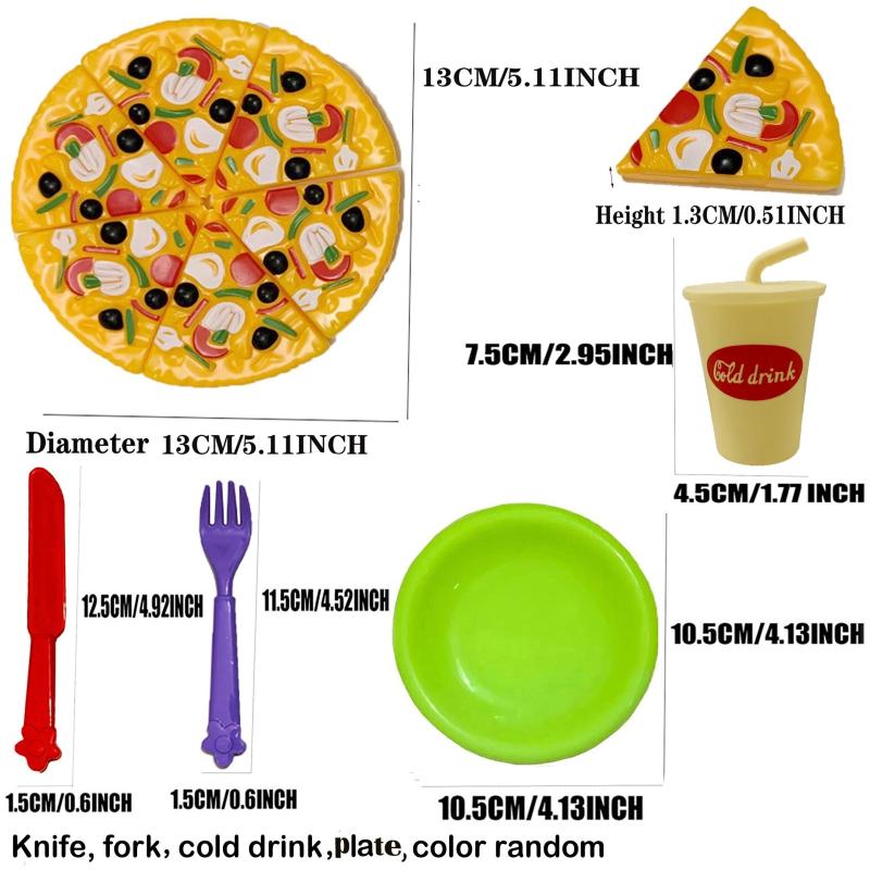 Pretend Play Food Set Burger Hot Dog & Pizza Educational Toys for Kids