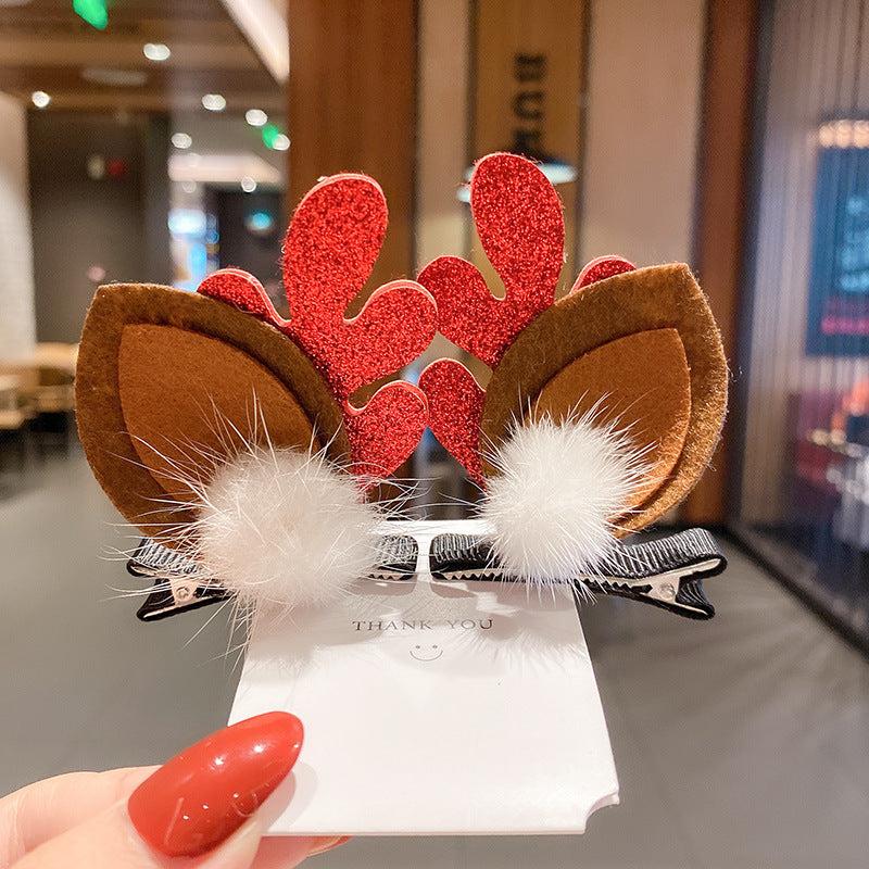 Christmas Hairpin Children's Headdress Baby Bow Antlers Hair Accessories