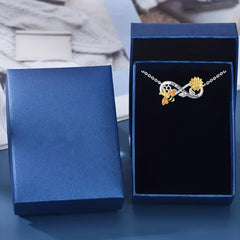 Sunflower Bee Honeycomb Necklace Infinity Ring