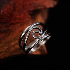 Silver Plated Geometric Hollow Ring for Daily Wear