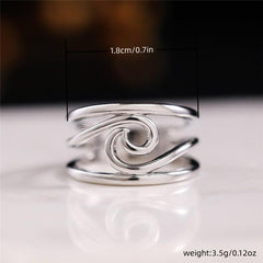 Silver Plated Geometric Hollow Ring for Daily Wear