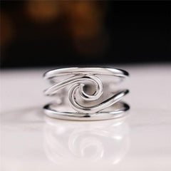 Silver Plated Geometric Hollow Ring for Daily Wear