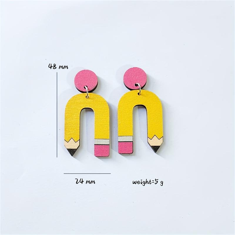 Rainbow Ruler Love Notepad Earrings for Women Girls