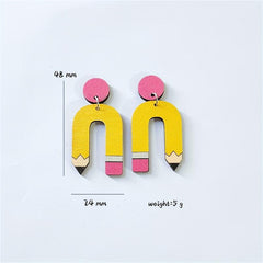 Rainbow Ruler Love Notepad Earrings for Women Girls