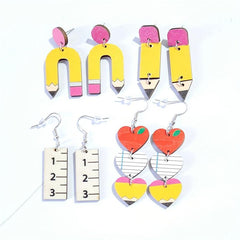 Rainbow Ruler Love Notepad Earrings for Women Girls