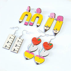 Rainbow Ruler Love Notepad Earrings for Women Girls