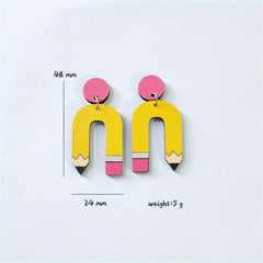 Rainbow Ruler Love Notepad Earrings for Women Girls