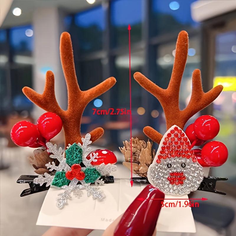 Christmas Hairpin Children's Headdress Baby Bow Antlers Hair Accessories