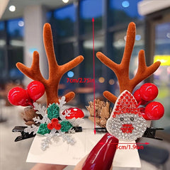 Christmas Hairpin Children's Headdress Baby Bow Antlers Hair Accessories