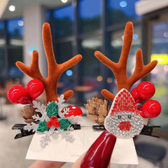 Christmas Hairpin Children's Headdress Baby Bow Antlers Hair Accessories