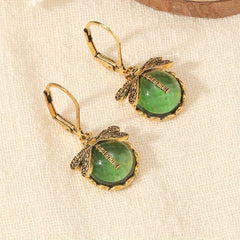 Retro Dragonfly Crystal Earrings Charm Women's Jewelry