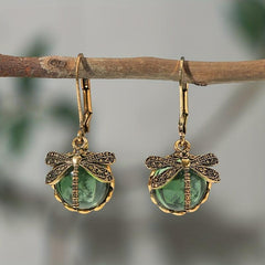 Retro Dragonfly Crystal Earrings Charm Women's Jewelry