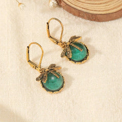Retro Dragonfly Crystal Earrings Charm Women's Jewelry