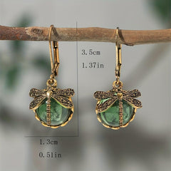 Retro Dragonfly Crystal Earrings Charm Women's Jewelry