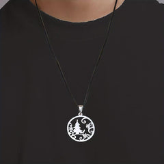 Casual Sports Style Stainless Steel Pendant Leather Necklace