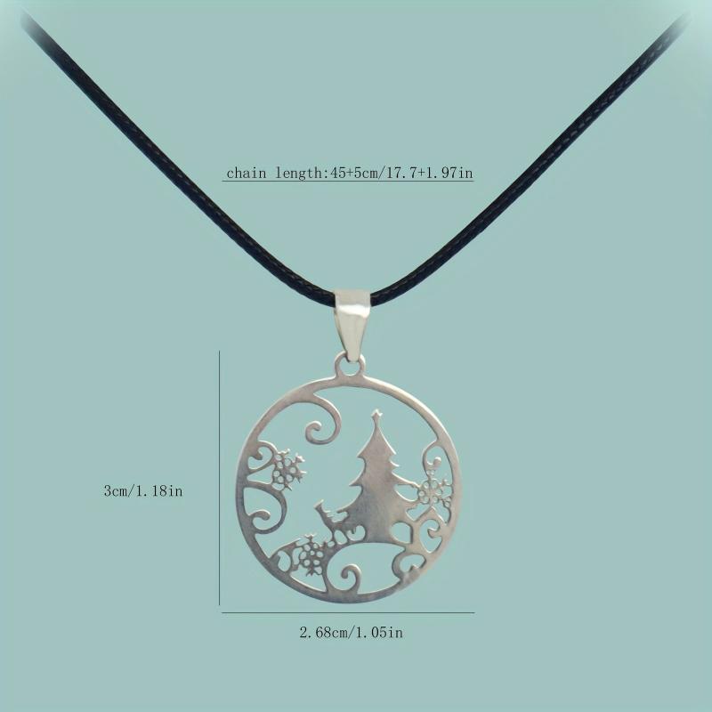 Casual Sports Style Stainless Steel Pendant Leather Necklace