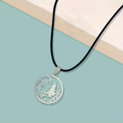 Casual Sports Style Stainless Steel Pendant Leather Necklace