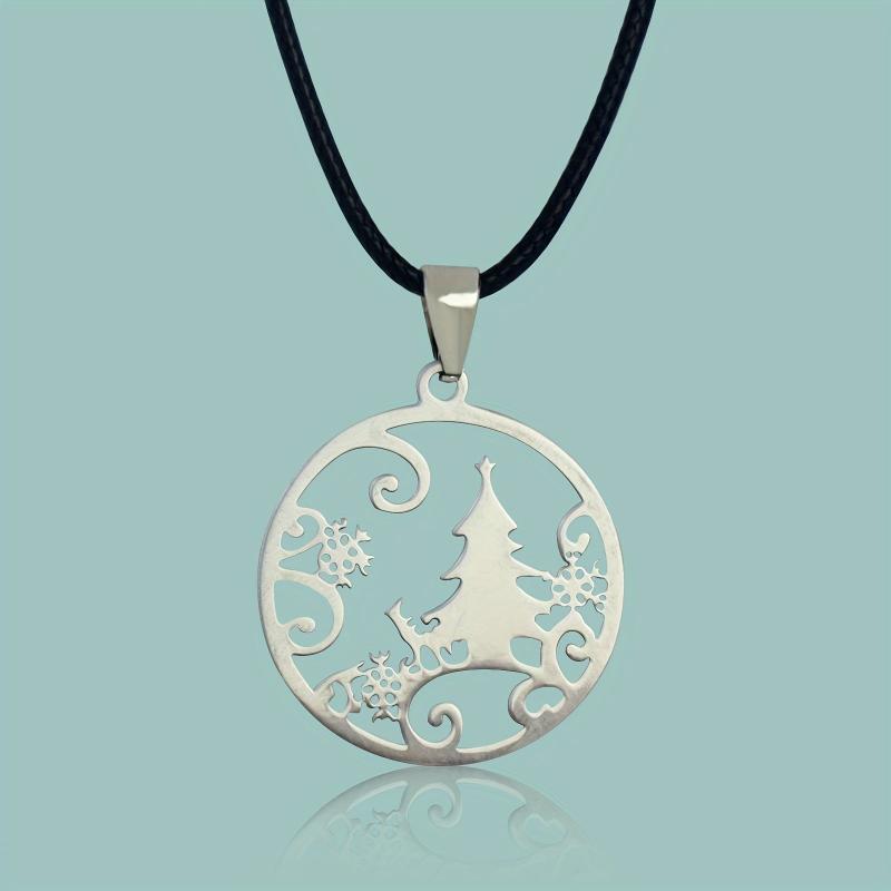 Casual Sports Style Stainless Steel Pendant Leather Necklace