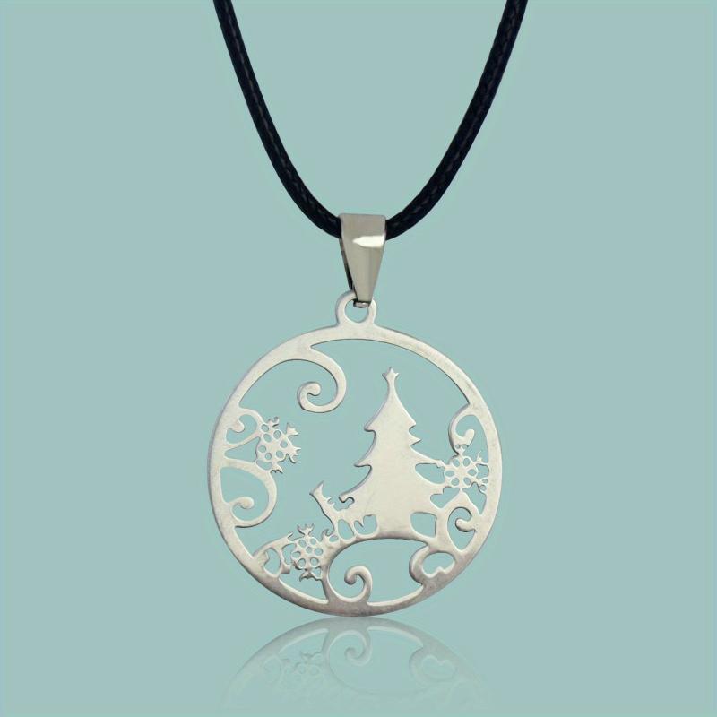 Casual Sports Style Stainless Steel Pendant Leather Necklace