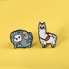 Animal Brooch Lapel Pin 1pc Cartoon Alpaca Lion Turtle Sheep Gift Boys & Girls