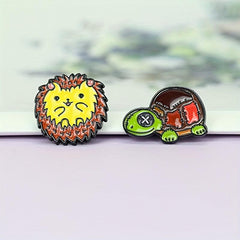 Animal Brooch Lapel Pin 1pc Cartoon Alpaca Lion Turtle Sheep Gift Boys & Girls
