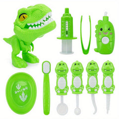 10pcs Dinosaur Brushing Teeth Toys Role Play Set