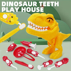 10pcs Dinosaur Brushing Teeth Toys Role Play Set