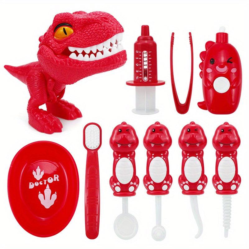 10pcs Dinosaur Brushing Teeth Toys Role Play Set