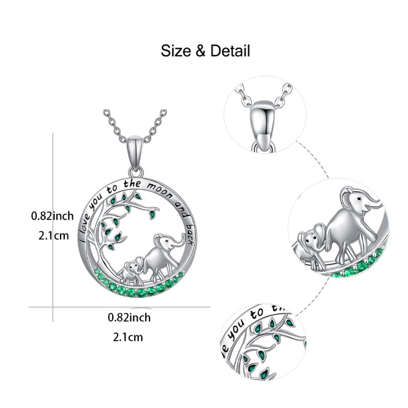 Baby Elephant Round Necklace For Women And Girls