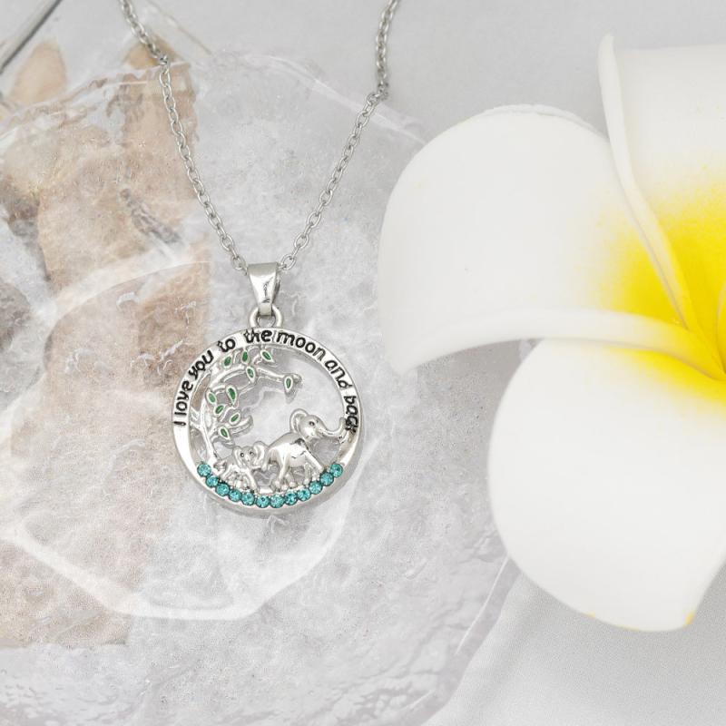 Baby Elephant Round Necklace For Women And Girls