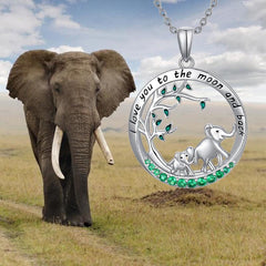 Baby Elephant Round Necklace For Women And Girls