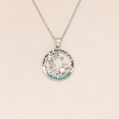 Baby Elephant Round Necklace For Women And Girls