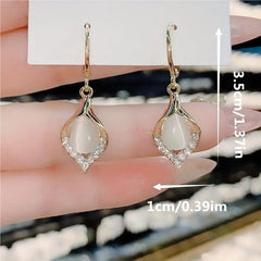 Opal Stone Earrings For Women Ear Studs Pair