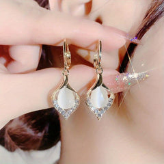 Opal Stone Earrings For Women Ear Studs Pair