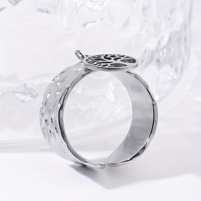 Steel Tree Of Life Open Ring Vintage Classic Romantic Ring