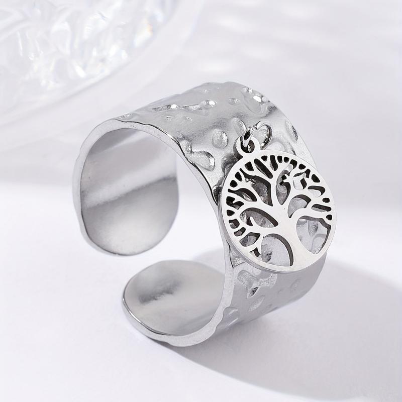 Steel Tree Of Life Open Ring Vintage Classic Romantic Ring