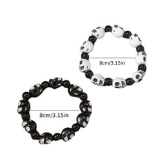 Halloween Skull Head Beaded Bracelets Set