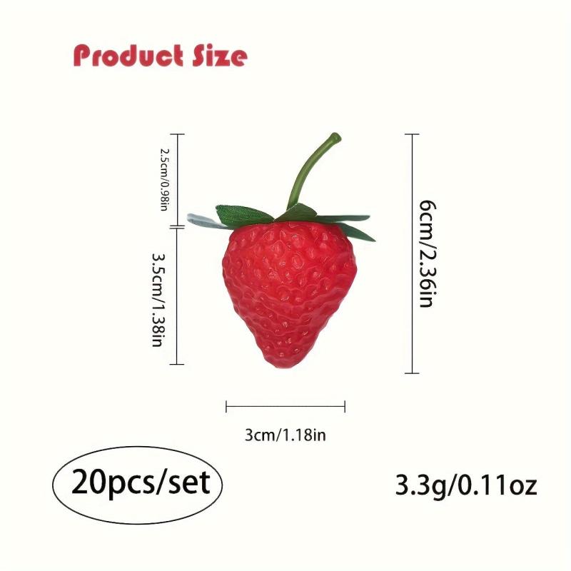 12pcs Artificial Plastic Strawberry Home Party Thanksgiving Decoration