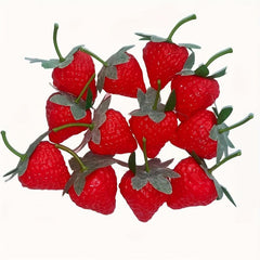 12pcs Artificial Plastic Strawberry Home Party Thanksgiving Decoration