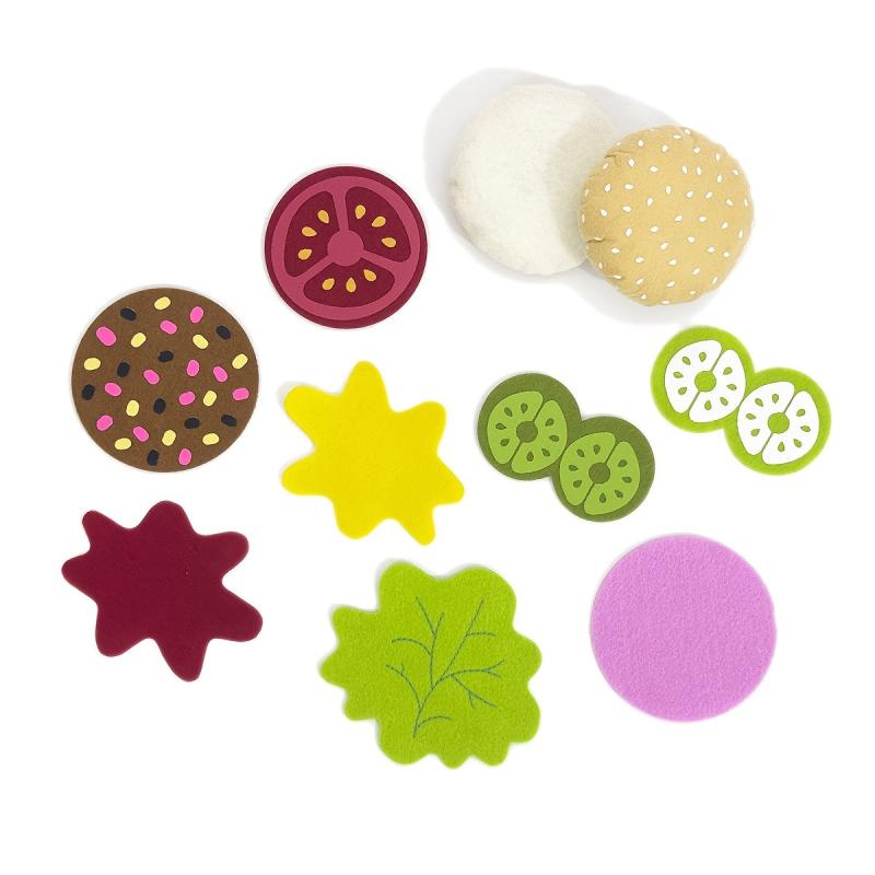 Felt Food Burger Game Set 10 Pieces