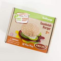 Felt Food Burger Game Set 10 Pieces