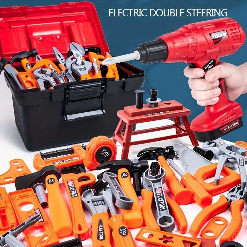 Kids Tool Set with Electronic Toy Drills Tape Measure Tools