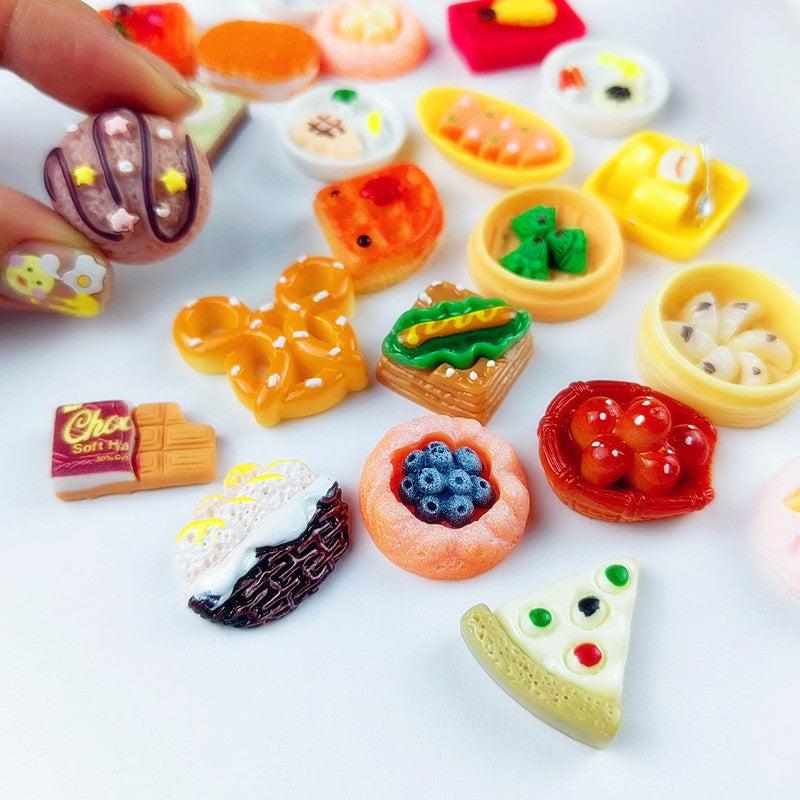 Dollhouse Crafts Realistic Simulation Kitchen Food Play Resin Jewelry Value Pack