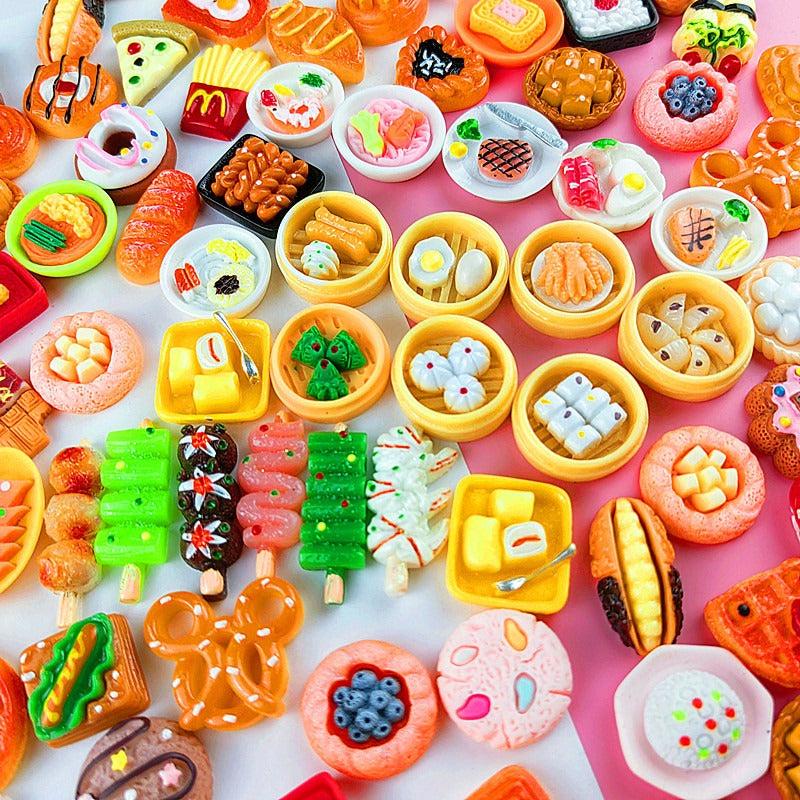 Dollhouse Crafts Realistic Simulation Kitchen Food Play Resin Jewelry Value Pack