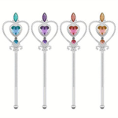 4 Fairy Wand 32 cm Girls Princess Wand Heart-Shaped Crystal Princess Wands