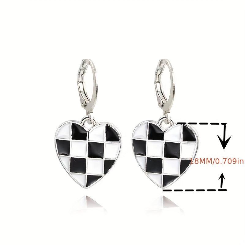 Stylish Checkerboard Earrings for a Touch of Love