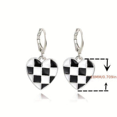 Stylish Checkerboard Earrings for a Touch of Love