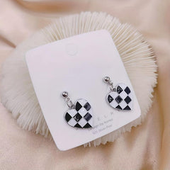 Stylish Checkerboard Earrings for a Touch of Love