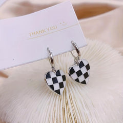 Stylish Checkerboard Earrings for a Touch of Love